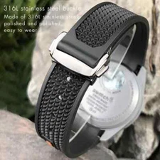 18mm 19mm 20mm 21mm Rubber Watch Band Strap For Omega Speedmaster MoonSwatch
