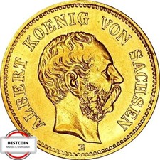 J260  5 Mark SACHSEN Albert von 1877 E in VZ-STG  V1341015