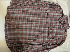 Mens Wrangler Shirt XL Riggs Red Plaid Long Sleeve Button Up Shirt
