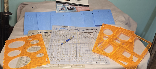 Fiskars ScrapBoss with 15 Texture Embossing Stencils Box Instructions Stylist - Picture 2 of 18