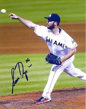 Signed  8x10 SAM DYSON Miami Marlins Autographed photo - COA 