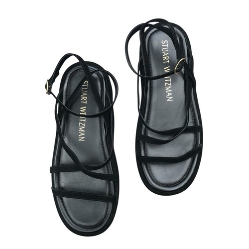 Sandalias de plataforma Stuart Weitzman Summer Lift negras con suela gruesa talla 9 - Imagen 9 de 10