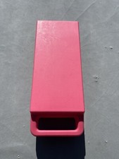 Vintage Cassette Tape Storage Case w/ Handle Pink Magenta Holds 12 Tapes Retro