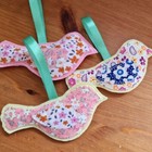 Handmade Vintage Style Padded Fabric Hanging Bird - Pretty Home Decoration