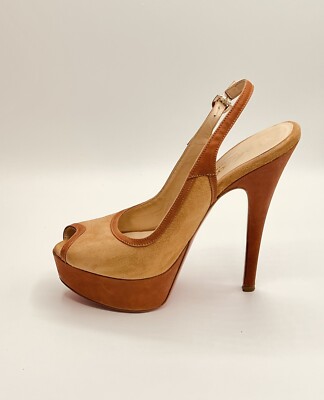 Mi Amore Italian Collection Two Toned 5  Peeptoe Heel, 1.5  Platform Size 37.