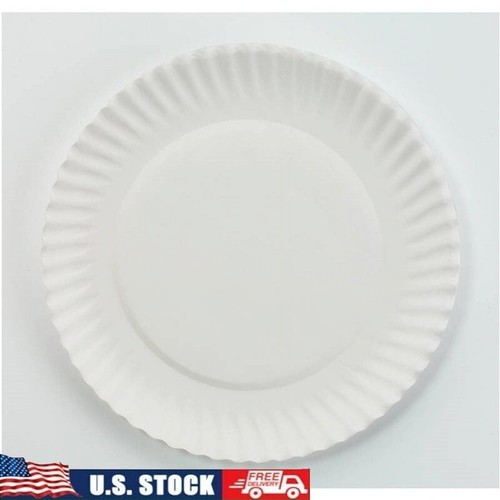Microwave Safe Paper Plates 6 Inch Uncoated Disposable 100 Count Eco Friendly US