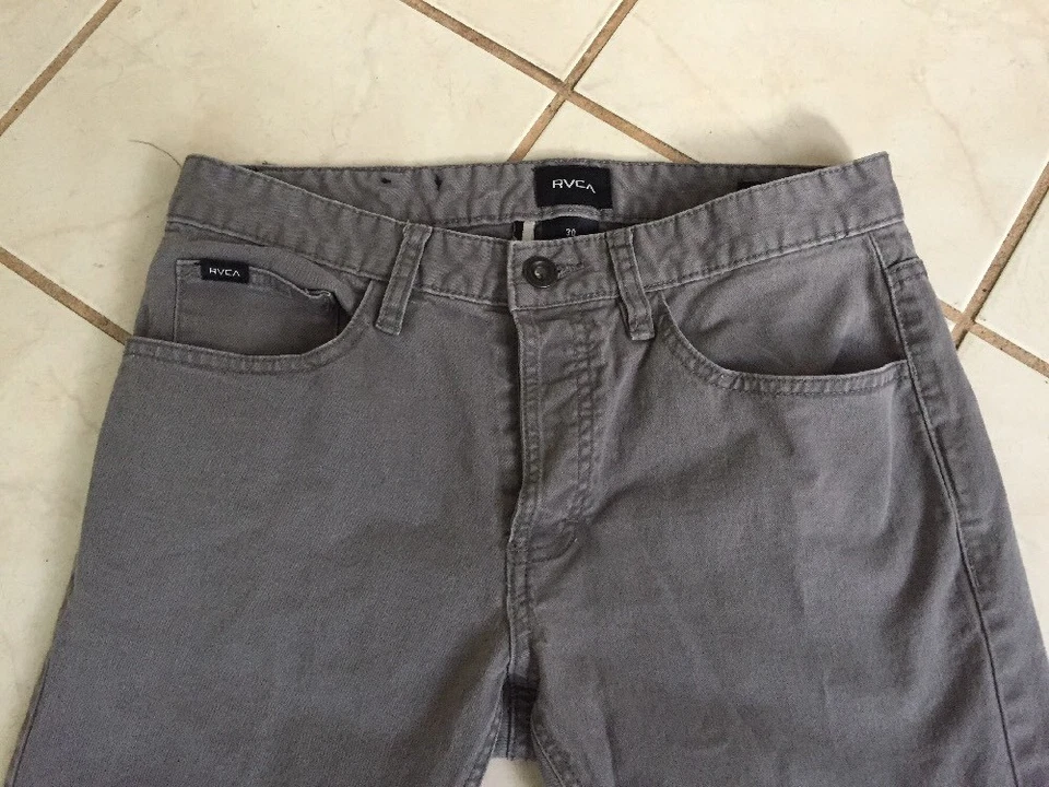 RVCA NEW! Gray STAY RVCA Button Fly Slim Leg Men's Jeans Sz 30/31 NWOT! - Image 2 of 4