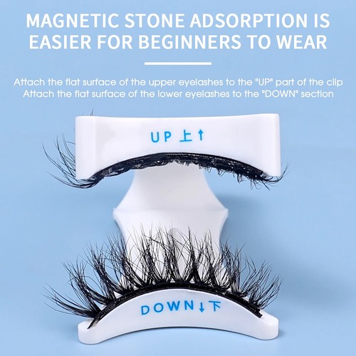 No Glue Natural Look Lashes , 1 Pair Lumentes Magnetic Eyelashes for Travel - Foto 9 di 11