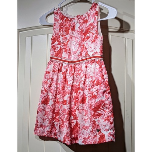 Juicy Couture Pink White Ribbon Waist Sleeveless Lined Dressy Dress Girls Size 6 - Picture 1 of 14