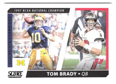 2021 Panini Score Tom Brady #CC9 Collegiate Champions Michigan Buccaneers