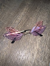 Butterfly Rimless Sunglasses Pink And Purple Music Festivals