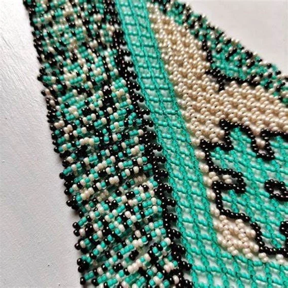 Pendientes Collar Boho Cuentas Hechos a Mano Cuentas Semilla Americano Ucraniano Tradicional Foto 2 de 3