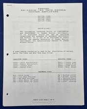 Schema e elenco ricambi amplificatore ristampa doppio riverbero originale Fender '65