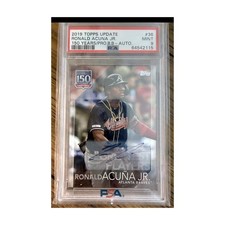 Ronald Acuna Jr 2019 Topps 150 YEARS AUTO 02/10 PSA 9 POP 1 NONE HIGHER Braves