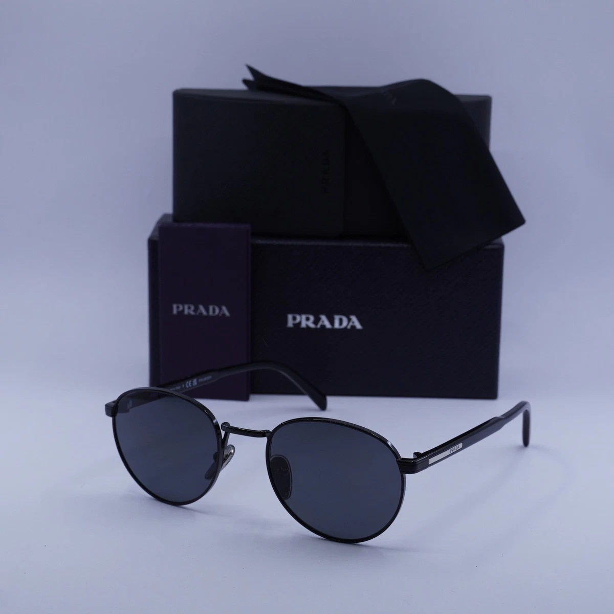 Prada Acetate Heritage Round Sunglasses SPR09V Black Prada Sunglasses Swirl Baroque Round Black PR27NS SPR 27N  main image 2