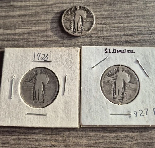 Lot Of (3) 1927 P, 1928,1930  Standing Liberty Quarter 25¢- Nice Coin