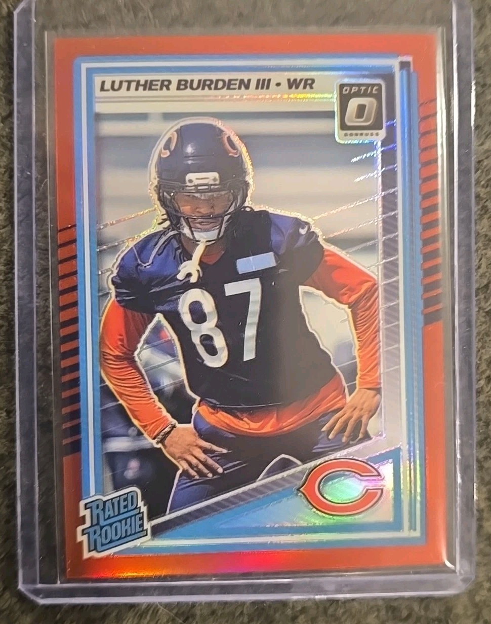 LUTHER BURDEN Rookie 2025 Donruss Optic Red Prizm /149 Chicago Bears RC #275