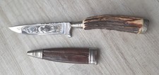 Solingen Jagdmesser, Hirschhorn, „Weidmannsheil“, Auerhahn/Hirsch, top Zustand