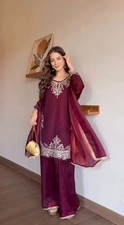 Salwar Kameez Indian Pakistani Wedding Party Dress Bollywood Sharara Plazzo Suit