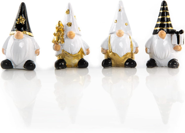 Wichtel-Figuren, 4Er Set: Kleine Weihnachtswichtel, Dekofiguren Weihnachten, Wei-image