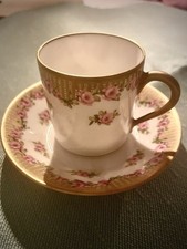 6 TAZZINE CAFFE' CON PIATTINO TH LIMOGE FRANCE PORCELAINE MOUSSELINE