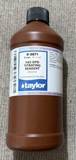 RARE NEW TAYLOR TECHNOLOGIES INC R-0871-E FAS-DPD TITRATING 16 OZ  FREE SHIPPING