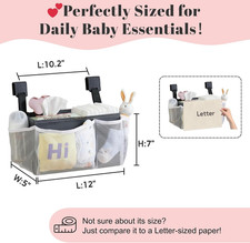 2-Pack Hanging Diaper Organizer Crib Changing Table 50 Large Capacity Baby Caddy