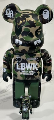 Medicom Toy Bearbrick LBWK × BAPE 400% & 100% LIBERTY WALK & A