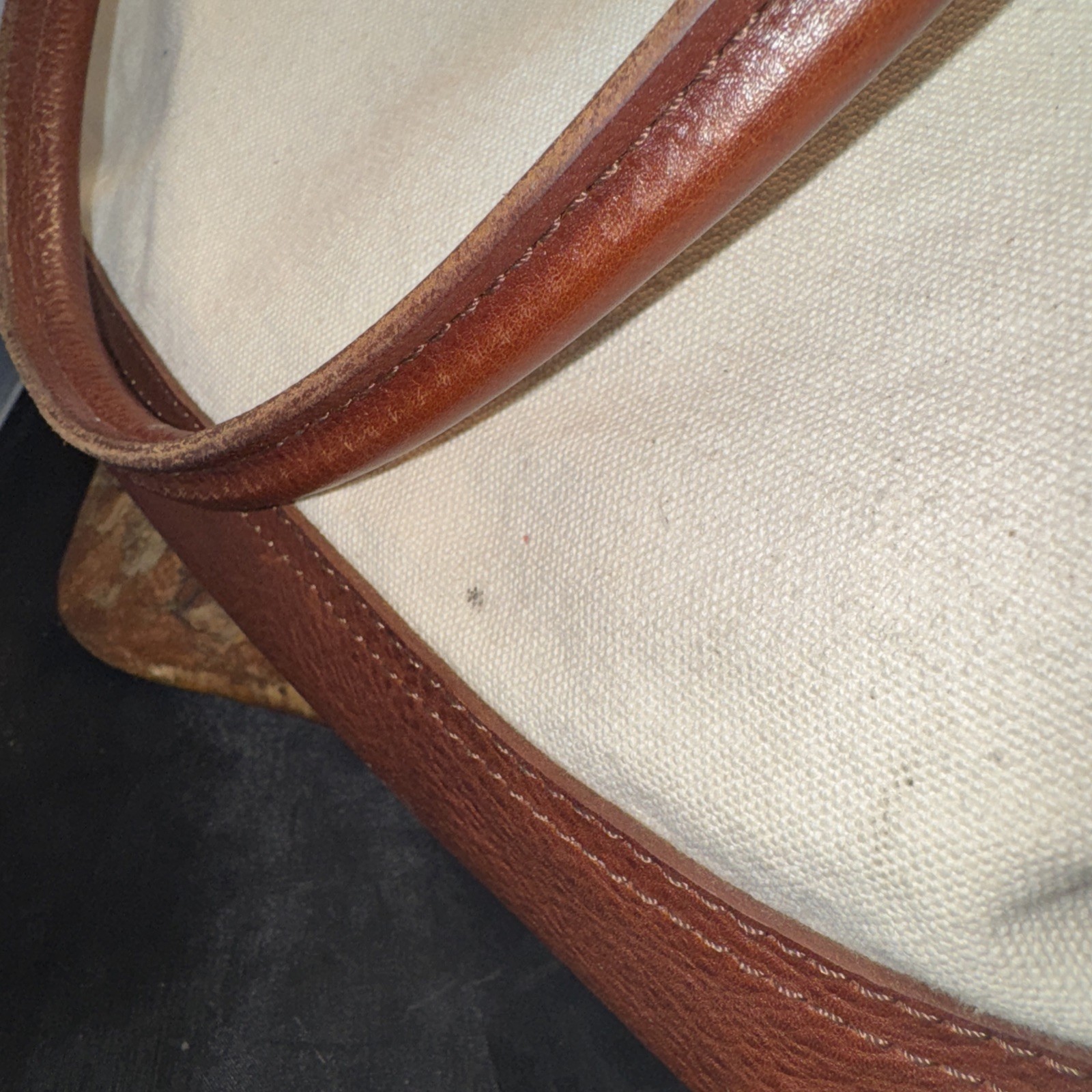 WILL LEATHER GOODS Canvas & Leather Tote Bag-SOLD As IS