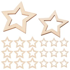 110 Pcs Wood Star Cutouts Diy Ornaments Blank Wooden Stars Slices Crafts