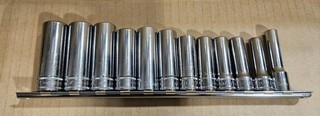 Snap On 212SFMY 12 pc 3/8" Drive 12 Point Metric Flank Drive Deep Socket Set
