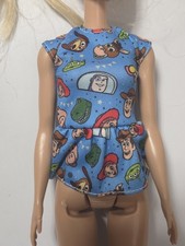 Barbie Doll Fashions Toy Story 4 Woody Cowboy Howdy Dowdy Shirt Top EUC CB2 