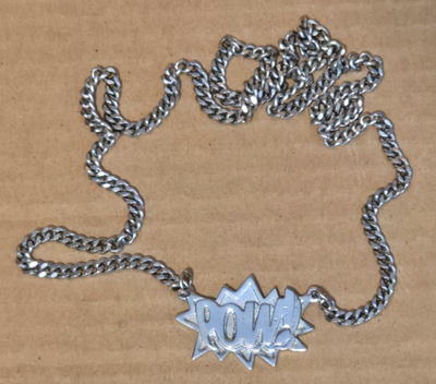 sss.　　AMBUSH POW ネックレス　シルバー AMBUSH POW! Chain Necklace - Silver Tone 26