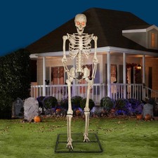 10-Ft Giant Skeleton Man with Color-Change Eyes Halloween Standing Figure  129