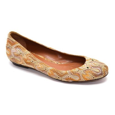Womens Missoni Crochet Ballet Flats 37 / 6.5 Multi Color Fabric Shoes Italy