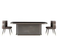 Esszimmer Set Braun Esstisch 2X StüHle Garnitur Tische Gruppe 3Tlg.
