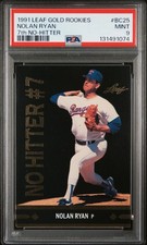 1991 LEAF GOLD ROOKIES 7TH NO-HITTER #BC25 NOLAN RYAN ROOKIE RC PSA 9