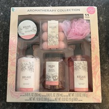Aromatherapy Relax Rose Collection Spa Body Bath/Shower 11 Piece Set
