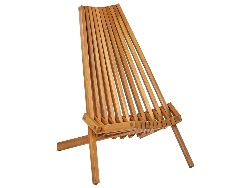 Balkonset Akazienholz hellbraun Latten-Optik Tisch mit Klappstühlen Bellano - Bild 4 von 4