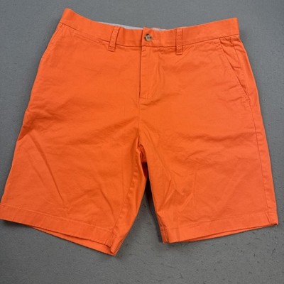 Tommy Hilfiger CHINO FLAT FRONT SHORTS MENS 33 NEON ORG  walk casual VACATION