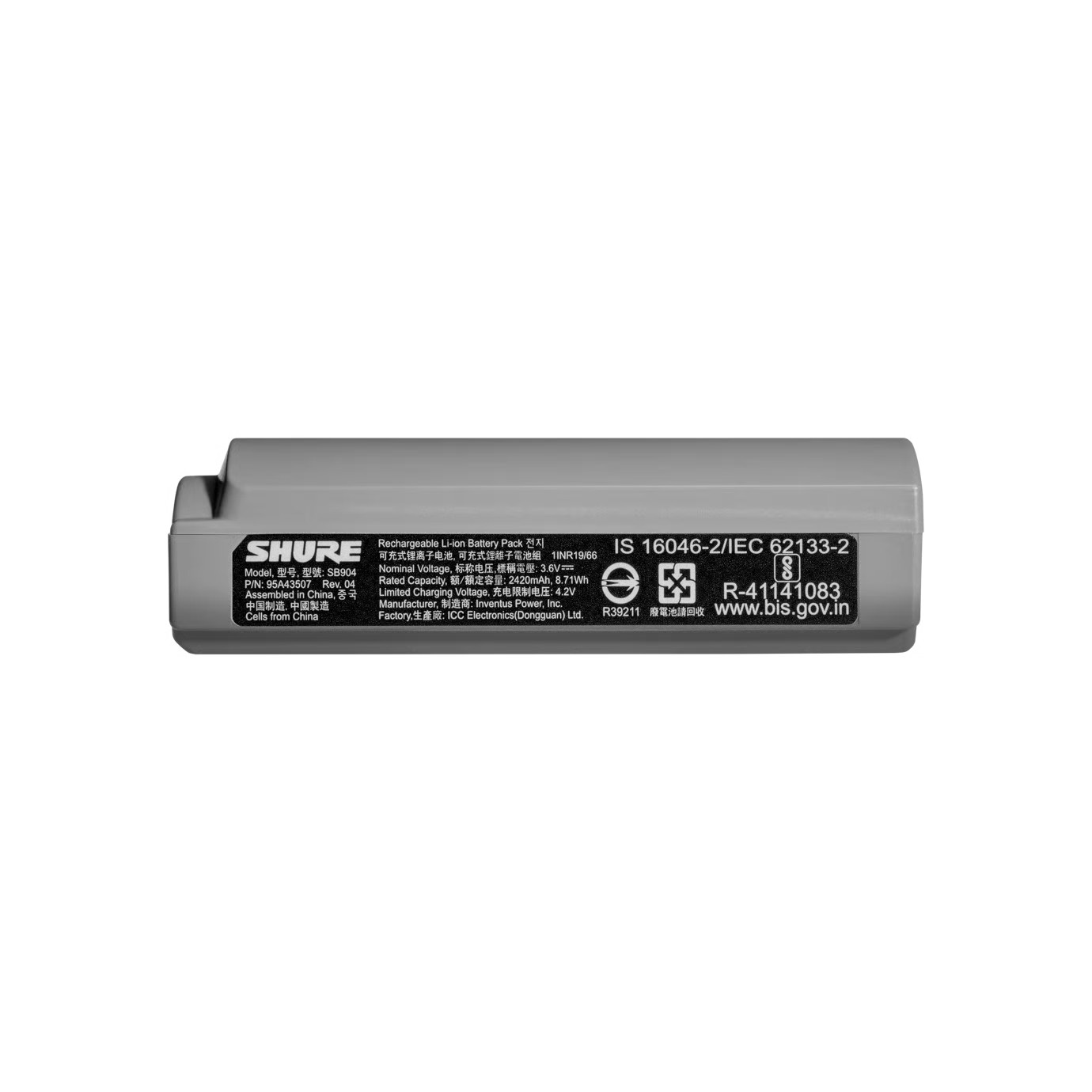 Shure SB904 Batteria Ricaricabile per GLX-D+ Dual Band | Originale