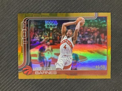 2025-26 Topps #31 Scottie Barnes Season Tip Off Gold Foilboard /50 Toronto