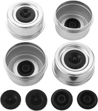 4 PCS 2.72'' Trailer Hub Dust Cap Axle Grease Cap with 8 Rubber 2.72 in/ 69 mm