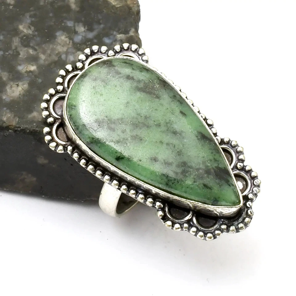 Rubin Zoisit Edelstein ethnischer handgefertigter Ring Schmuck Geschenk US-Größe - 9,5 AR 33149