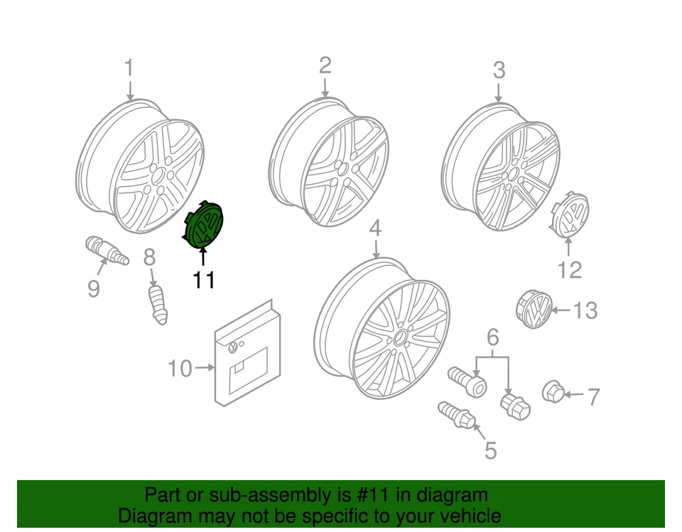 Tampa central Volkswagen genuína 7L6-601-149-B-RVC - Imagem 2 de 4