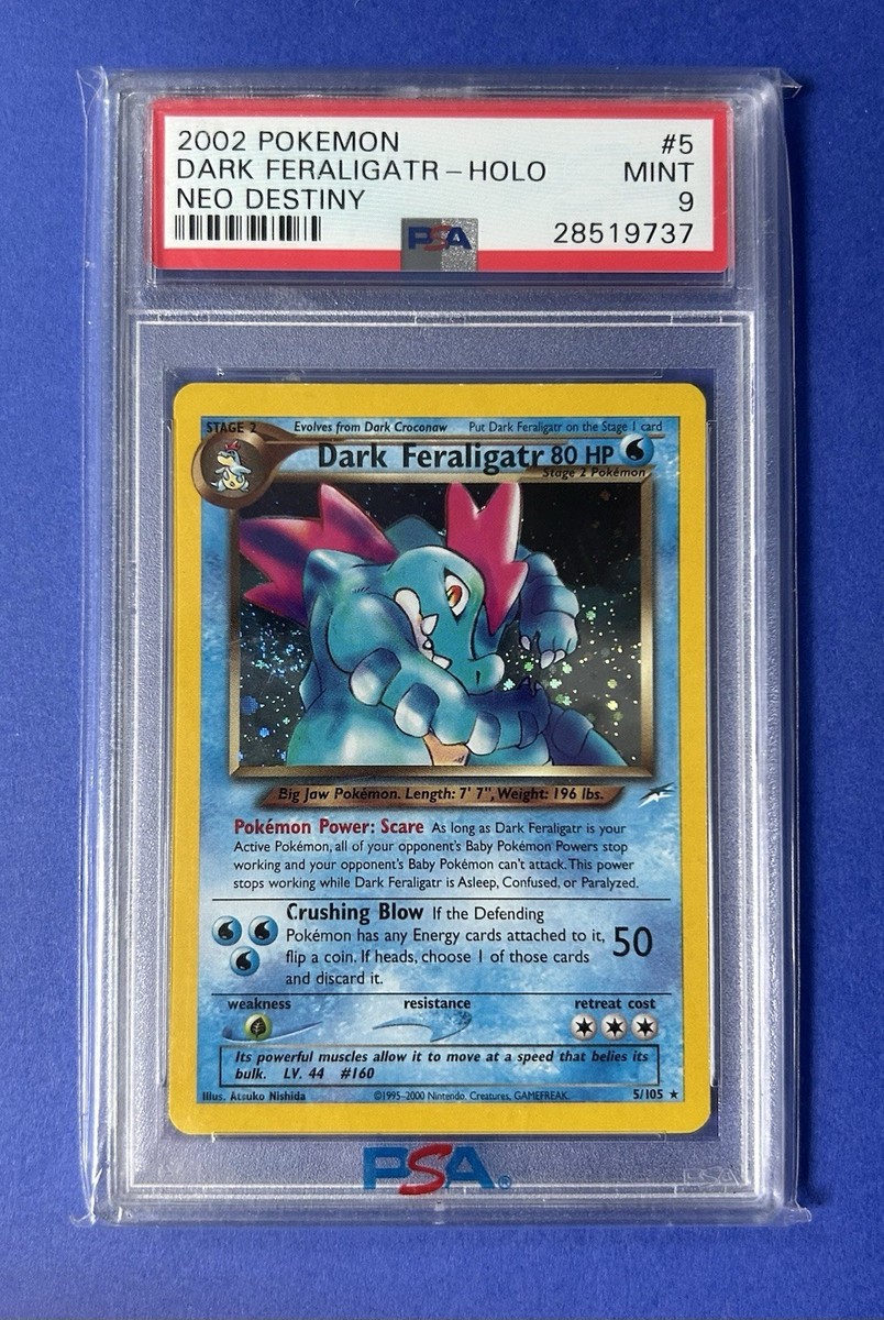 2002 Pokémon Dark Feraligatr Holo Neo Destiny #5 PSA 9 Full Swirl