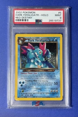 2002 Pokémon Dark Feraligatr Holo Neo Destiny #5 PSA 9 Full Swirl