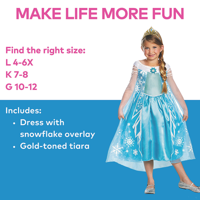 Disguise Elsa Tutu Prestige - Costume Da Principessa Per Bambine (Taglia 4-6 Anni)