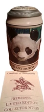 Vintage -1992 Anheuser Busch Budweiser Endangered Species"Giant Panda" Stein
