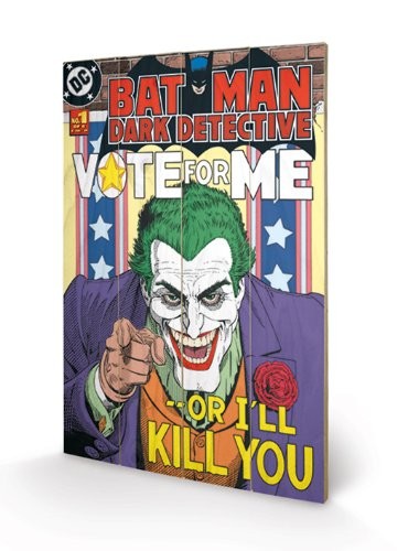 DC Comics The Joker Vote For Me Small Wooden Wall Art 16190₽